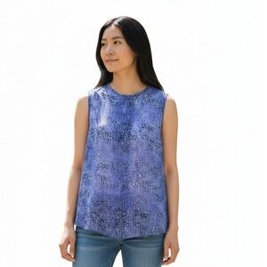 Vince Camuto Sheer Purple‎ Snakeskin Blouse Keyhole Back - Women's XS